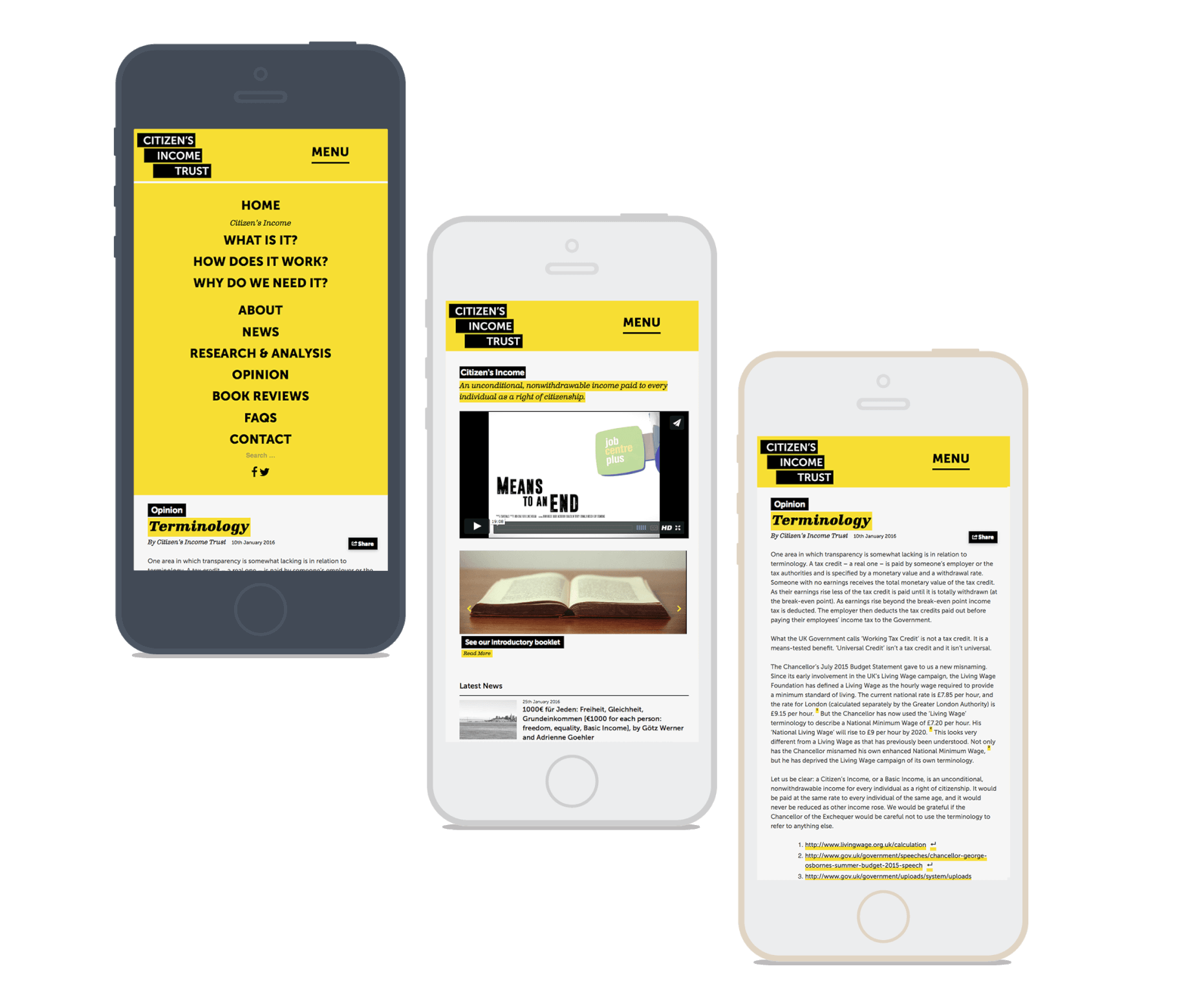 Universal Income Website Design